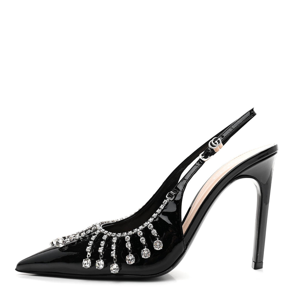 VERNICE CRYSTAL EMBELLISHED GUINEVERE SLINGBACK PUMPS BLACK