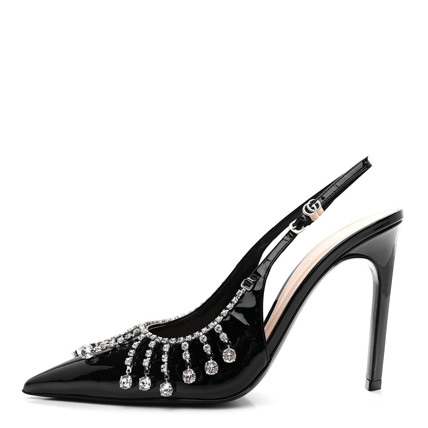VERNICE CRYSTAL EMBELLISHED GUINEVERE SLINGBACK PUMPS BLACK