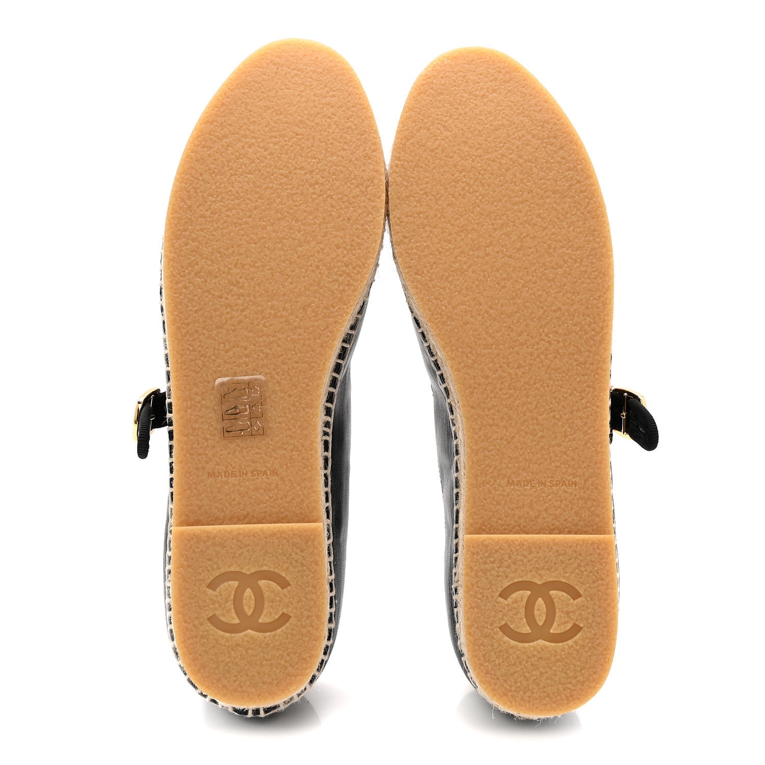 LAMBSKIN JUTE MARY JANE FLATS BLACK