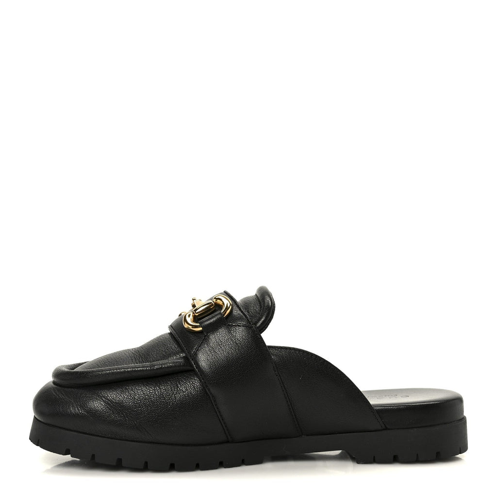 GOATSKIN AUROVILLE HORSEBIT MULES BLACK