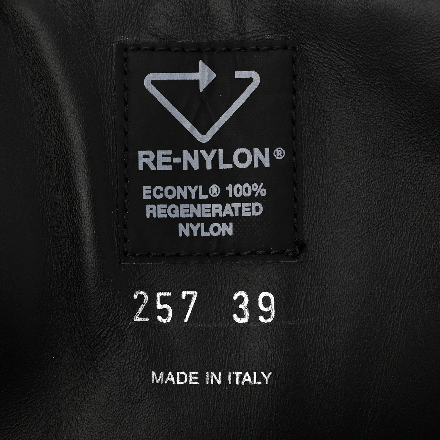 SPAZZOLATO ROIS RE-NYLON METAL TRIANGLE LOGO MONOLITH POUCH POCKET 55MM TALL COMBAT BOOTS BLACK