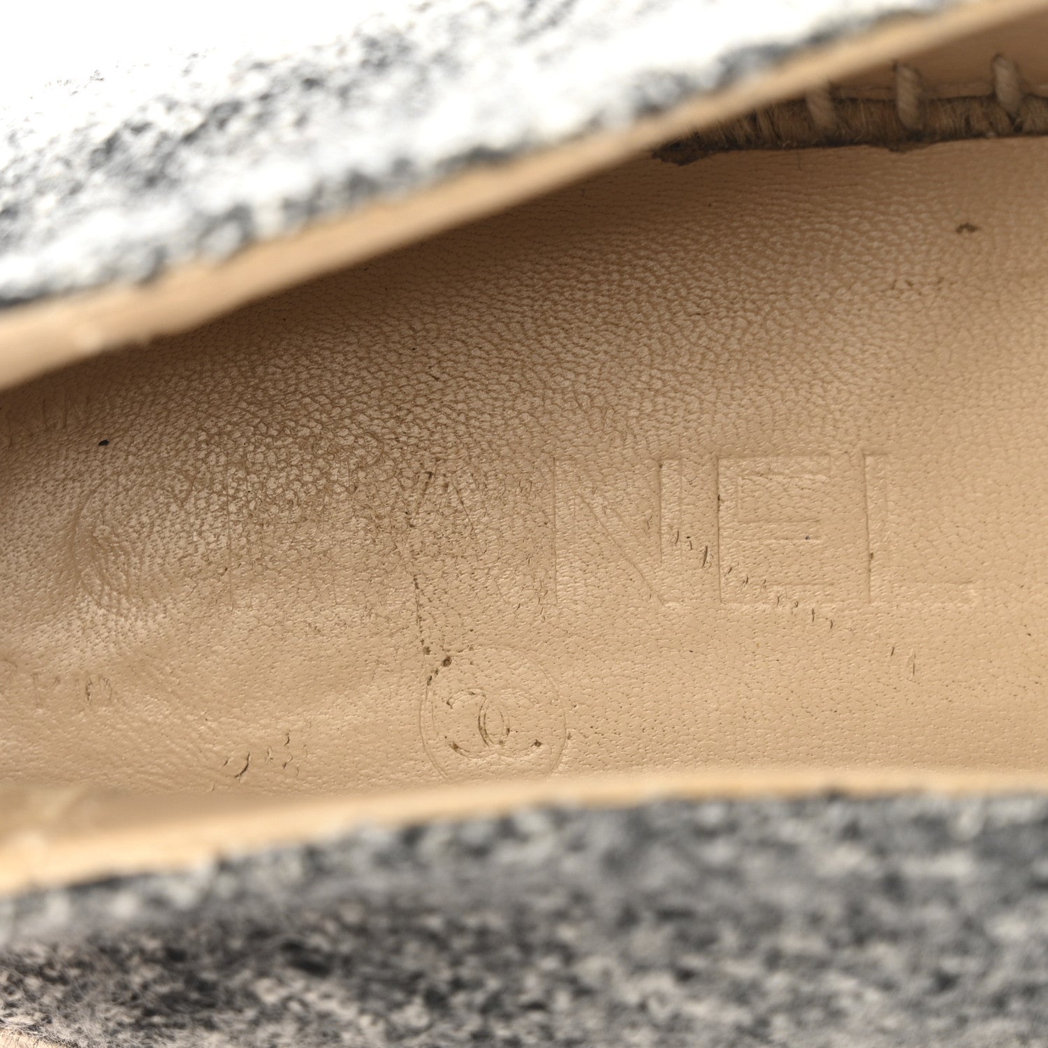 TWEED VELVET CC ESPADRILLES GREY BLACK