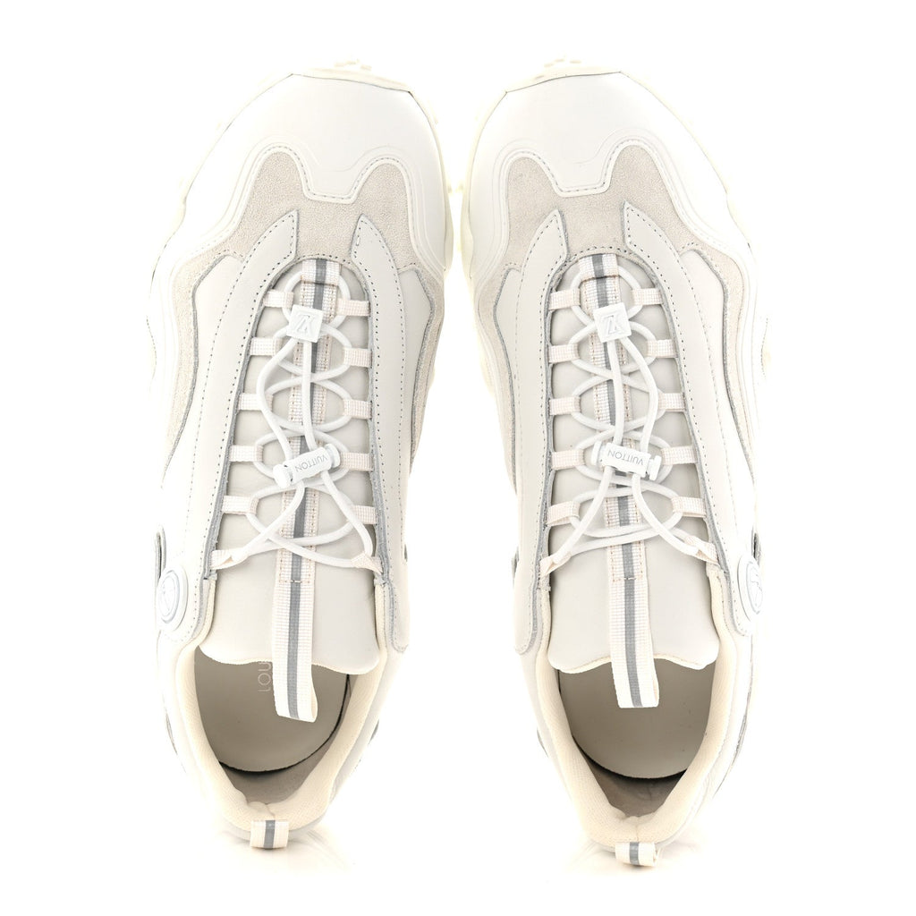 SUEDE CALFSKIN LV RUSH SNEAKERS WHITE