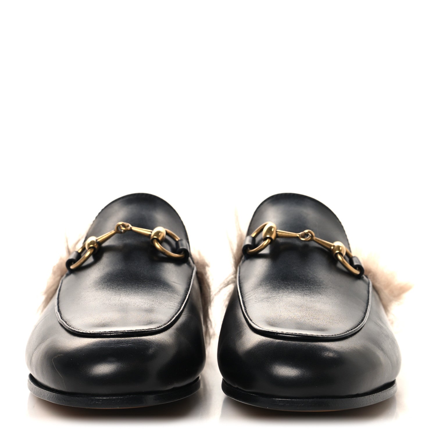 CALFSKIN FUR WOMENS PRINCETOWN SLIPPERS BLACK