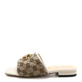 MONOGRAM MATELASSE DIAGONAL GG MARMONT FLAT SLIDE SANDALS BEIGE EBONY MYSTIC WHITE