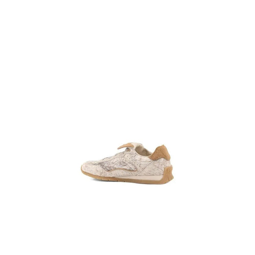 Fendi Wave Pulse Mixed-Media Low-Top Sneakers - Beige/Cream