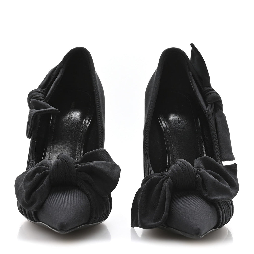 STRETCH CUPRO NYLON JERSEY KNIFE KNOT 110MM PUMPS BLACK