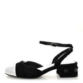 TWEED IRIDESCENT CALFSKIN CAP TOE CC SLINGBACK PUMPS BLACK SILVER