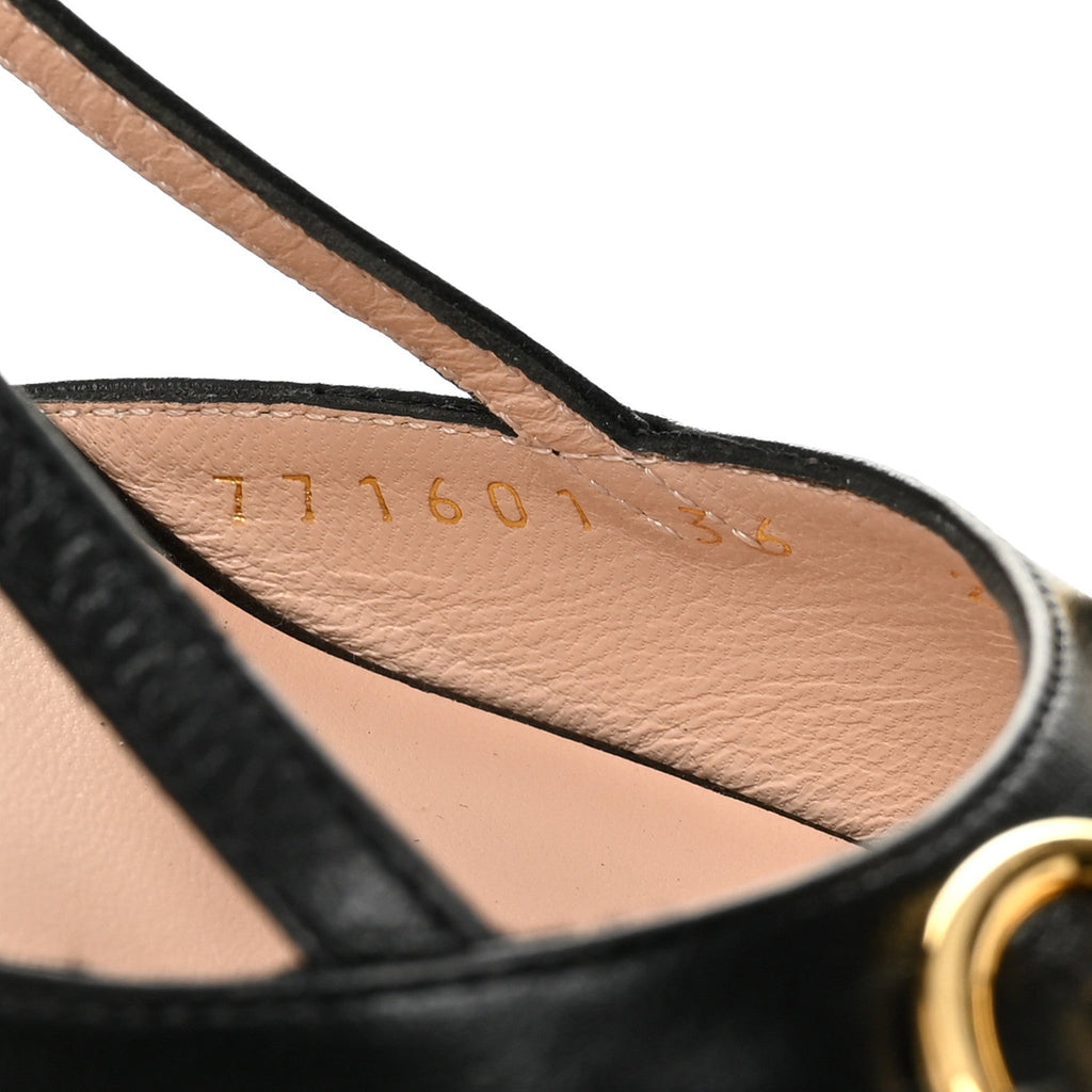 MALAGA KID HORSEBIT 70MM SLINGBACK PUMPS BLACK