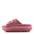 GLITTER RUBBER WOMENS INTERLOCKING G PLATFORM 42MM SLIDE SANDALS ROSE