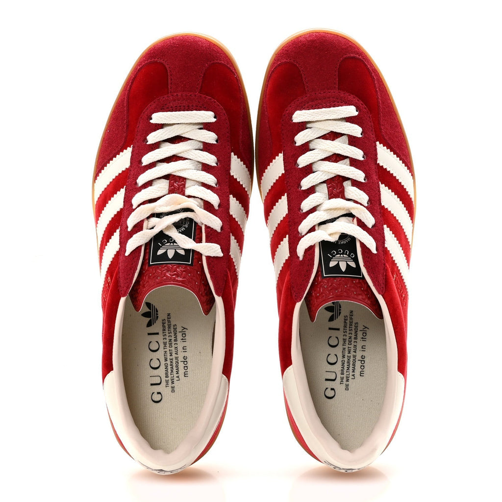 X ADIDAS SOFTY VELVET SUEDE MADEIRA DEMETRA MENS GAZELLE SNEAKERS VULCANIC RED OFF WHITE HIBISCUS RED