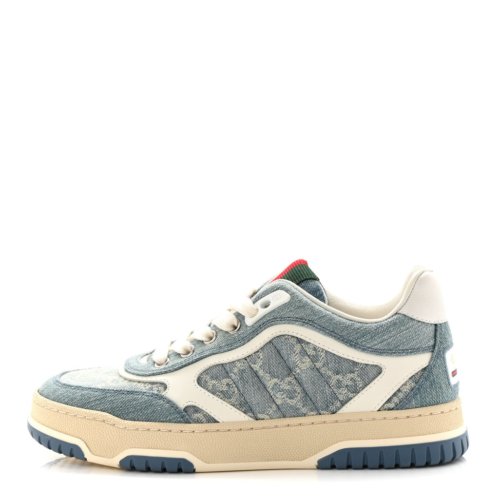 DENIM GG MONOGRAM WOMENS RE-WEB SNEAKERS LIGHT BLUE