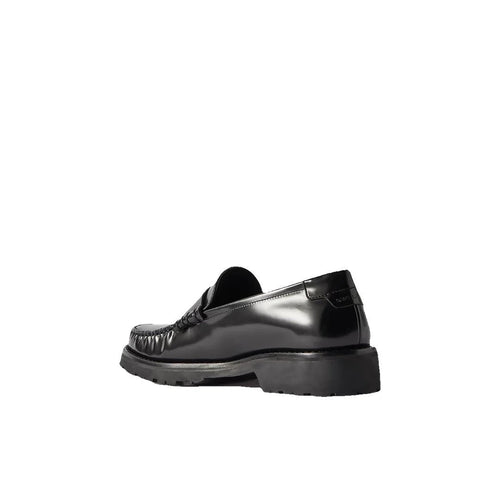 Saint Laurent Pointed-Toe Leather Loafers - Black