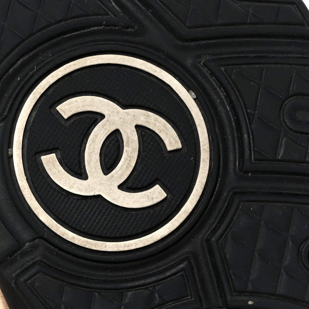 SATIN LAMBSKIN FABRIC TWEED CC SNEAKERS GOLD BLACK