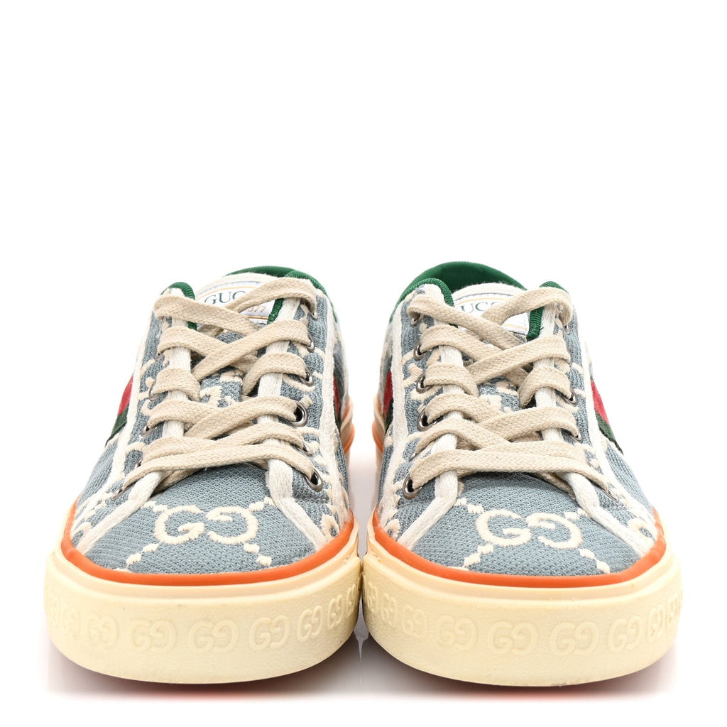 COTTON GG MONOGRAM WEB WOMENS 1977 TENNIS SNEAKERS PHILOD IVORY MYSTIC WHITE
