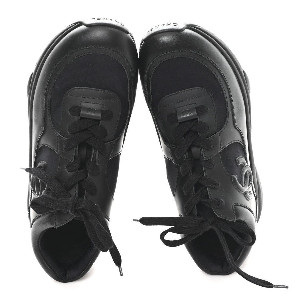 LAMBSKIN FABRIC CC UNIFORM SNEAKERS BLACK