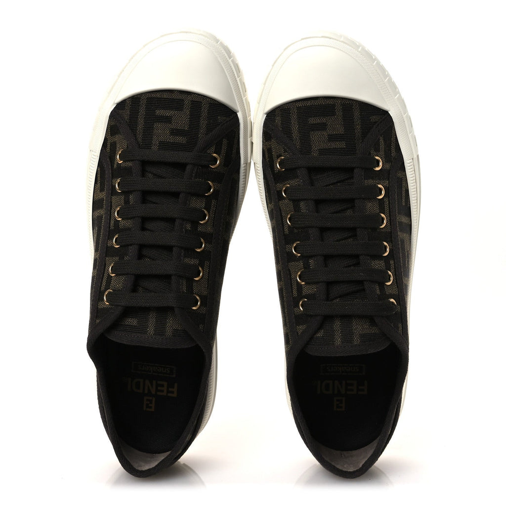 FABRIC JACQUARD RUBBER FF MENS DOMINO SNEAKERS TABACCO BLACK
