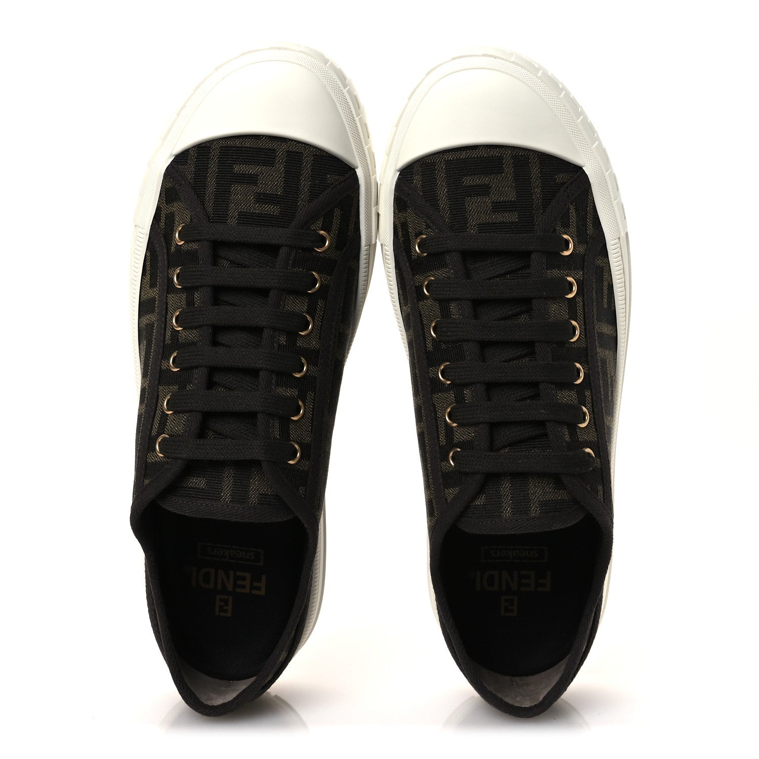 FABRIC JACQUARD RUBBER FF MENS DOMINO SNEAKERS TABACCO BLACK