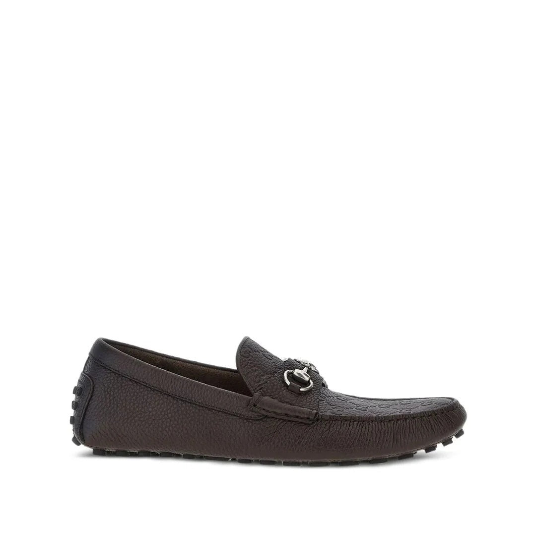 Gucci Horsebit-Embellished Webbing-Trimmed Suede Loafers - Dark Brown