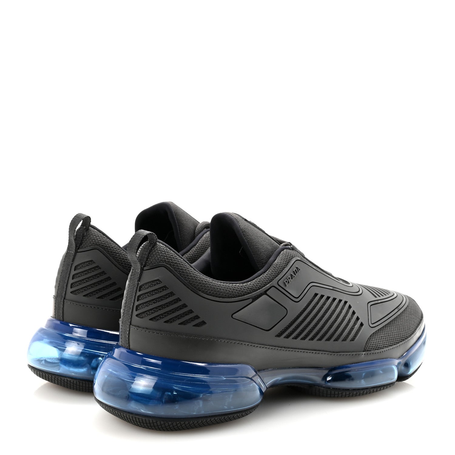 RUBBER KNIT FABRIC MENS CLOUDBUST AIR SNEAKERS GREY BLUE