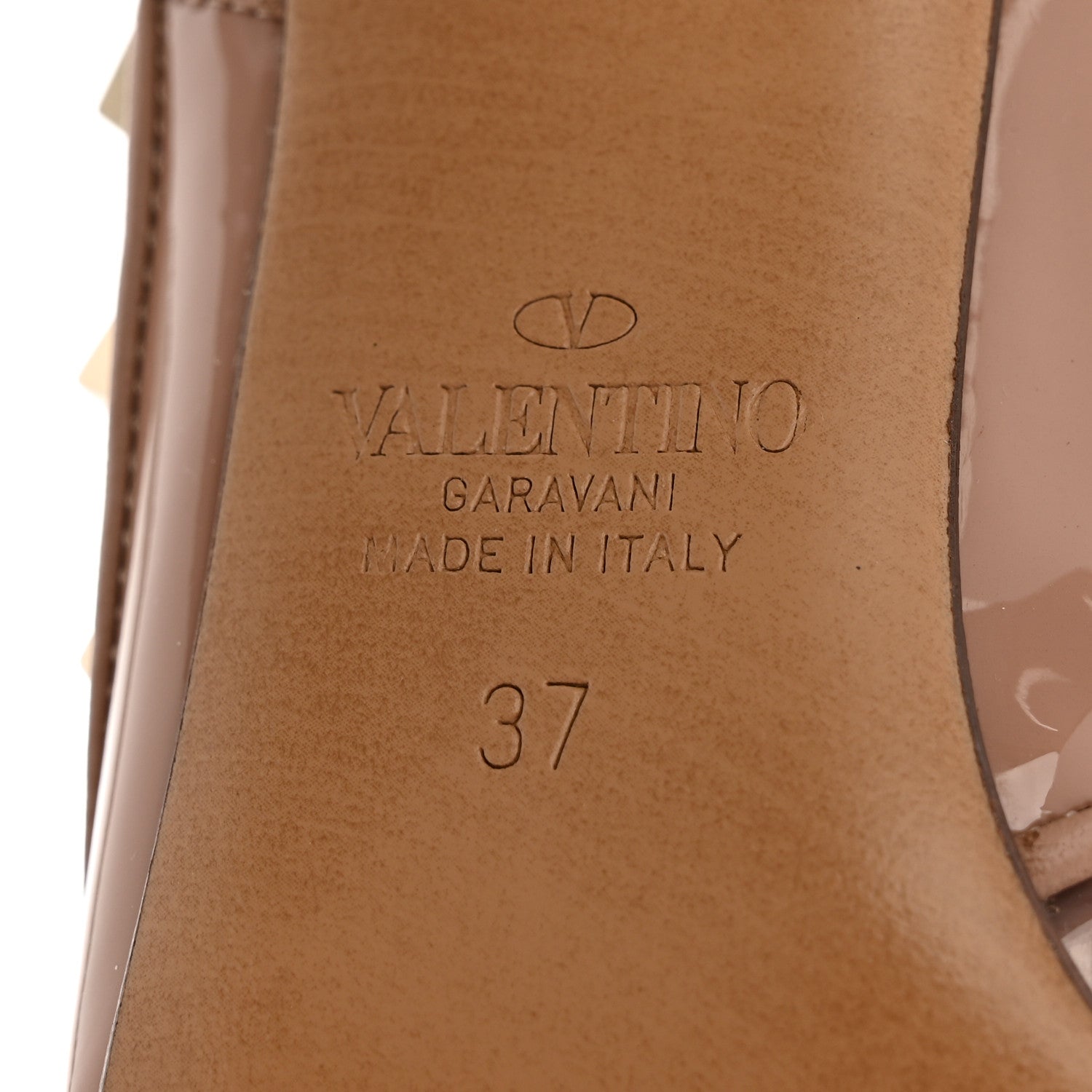 PATENT PVC ROCKSTUD ANKLE STRAP 100MM PUMPS ROSE