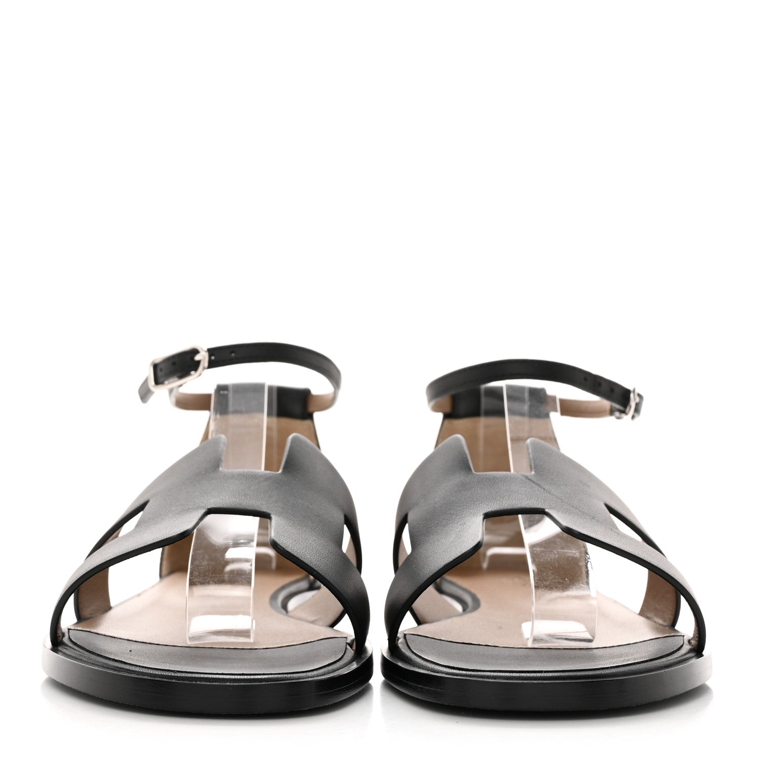 HERMÈS SANTORINI HEELED SANDAL IN BLACK