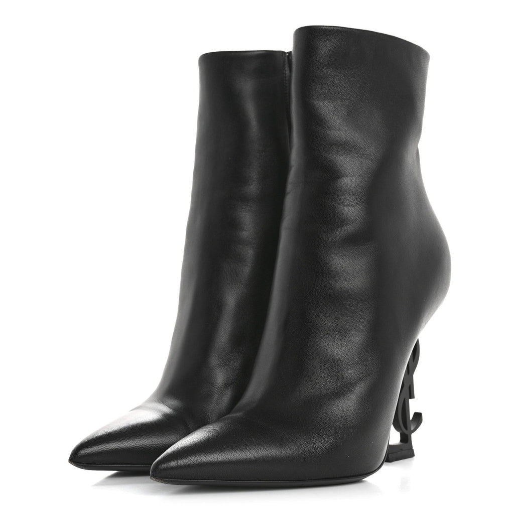 CALFSKIN OPYUM ANKLE BOOTS BLACK