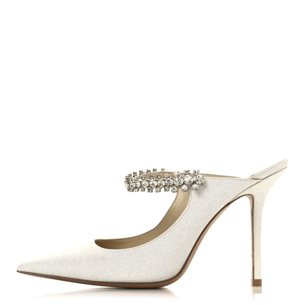 CANVAS GLITTER CRYSTAL BING 100 PUMPS WHITE