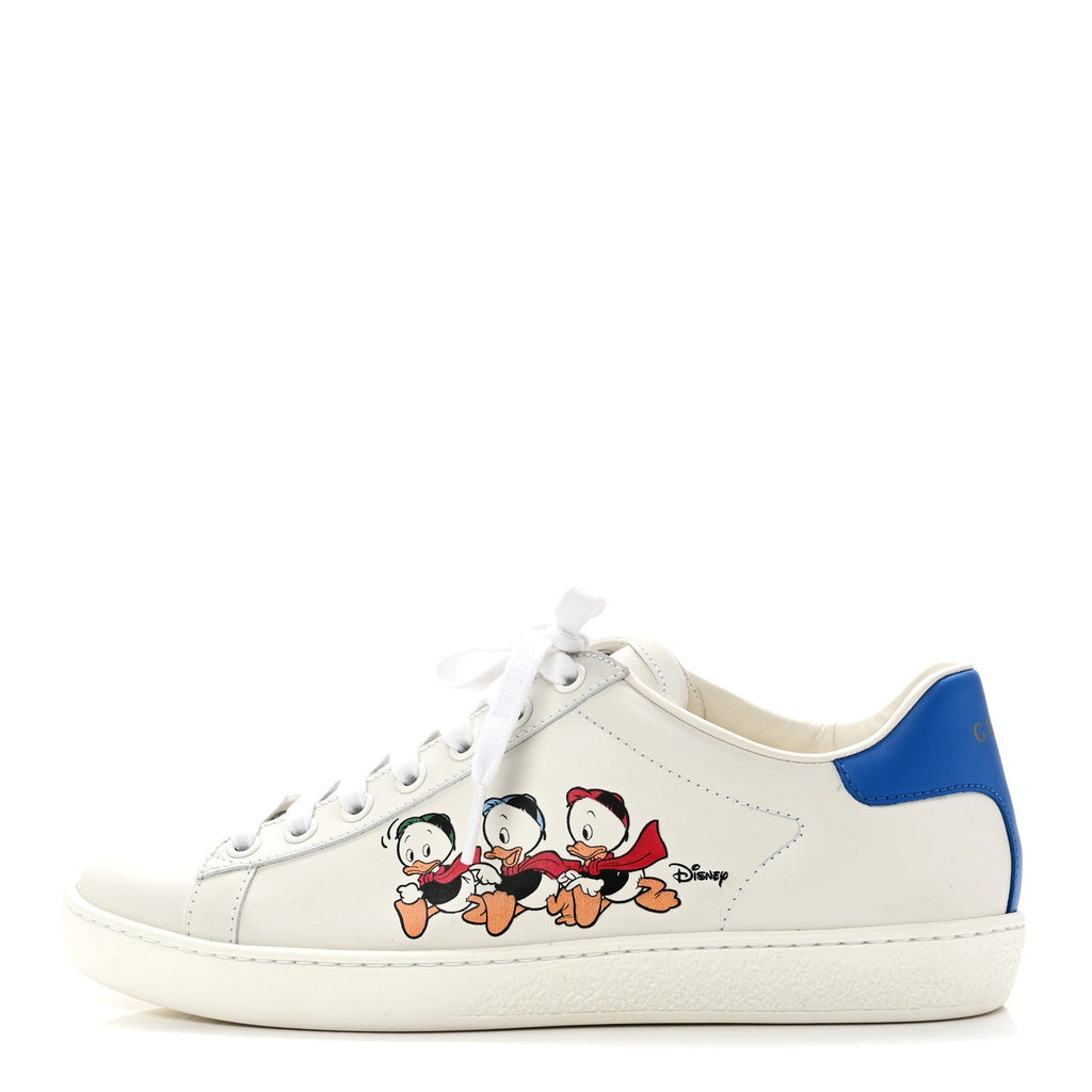 X DISNEY CALFSKIN MIRO SOFT DONALD DUCK WOMENS ACE SNEAKERS WHITE BRIGHT SPLASH