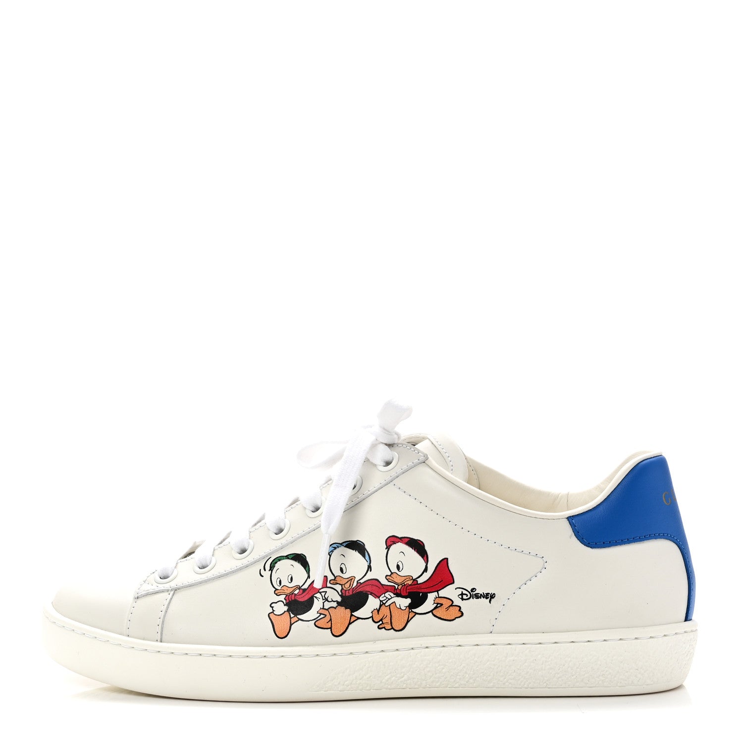 X DISNEY CALFSKIN MIRO SOFT DONALD DUCK WOMENS ACE SNEAKERS WHITE BRIGHT SPLASH