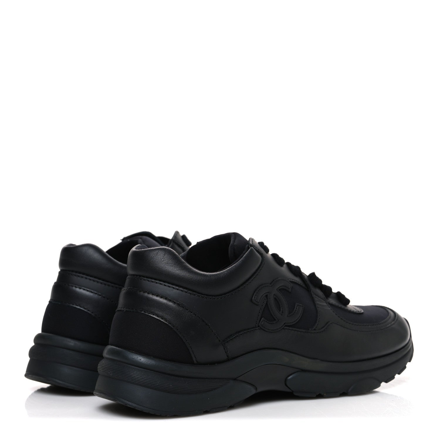 LAMBSKIN FABRIC CC SNEAKERS BLACK