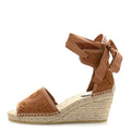 CANVAS DAMITA GG EYELET ESPADRILLE WEDGE SANDALS BLONDIE COGNAC