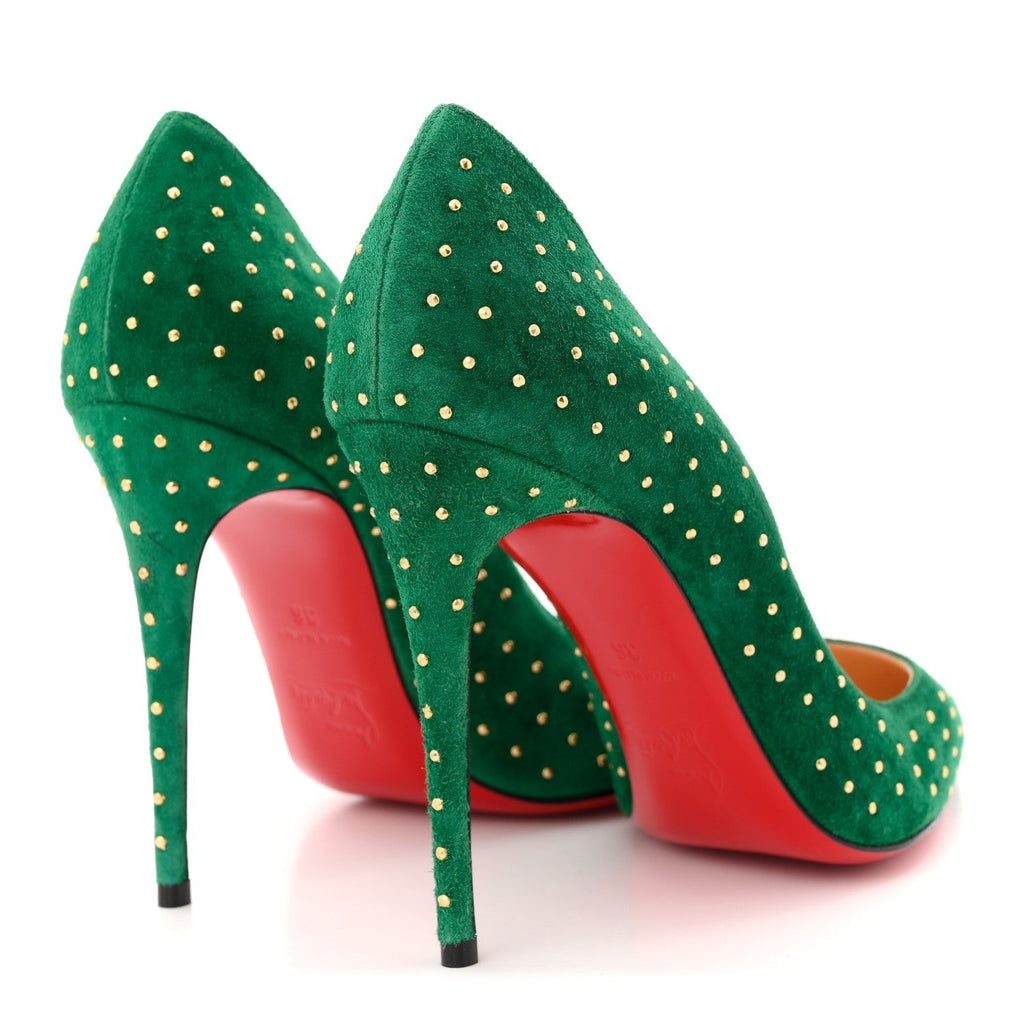 SUEDE PIGALLE FOLLIES PLUME 100 PUMPS CANOPEE ANTIQUE GOLD