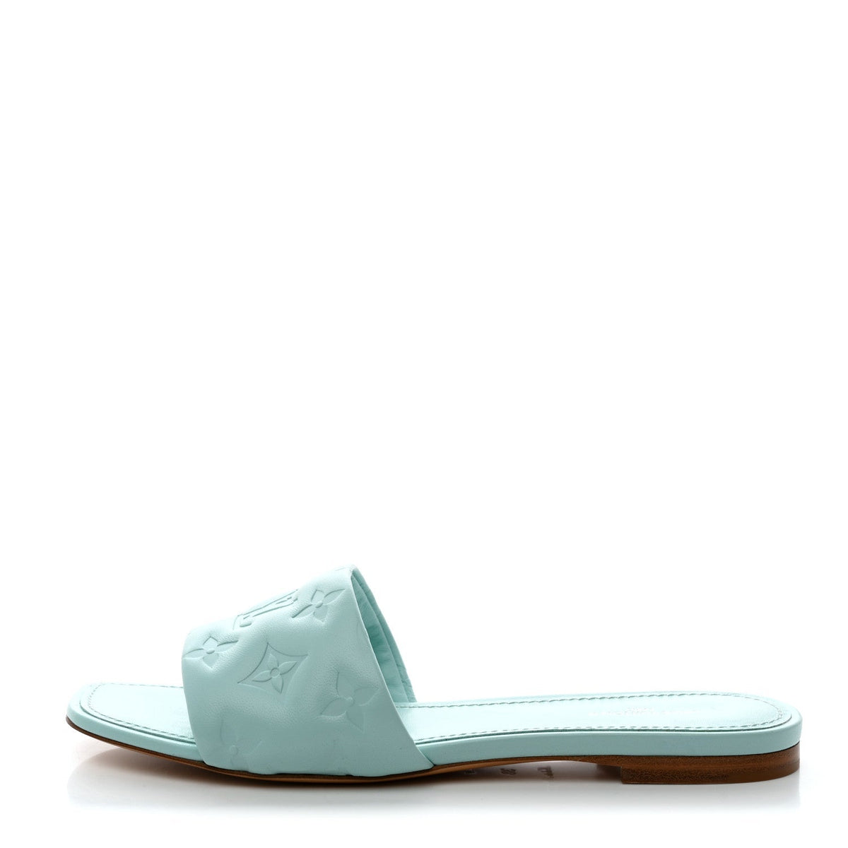 LOUIS VUITTON REVIVAL FLAT MULE IN VERT D'EAU LAMBSKIN