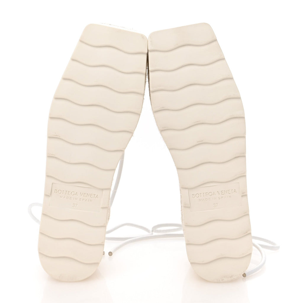 MESH LAMBSKIN SPORTY WEB STRETCH ANKLE TIE ESPADRILLES OPTIC WHITE