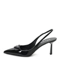VERNICE LOGO POINTED TOE SLINGBACK PUMPS BLACK
