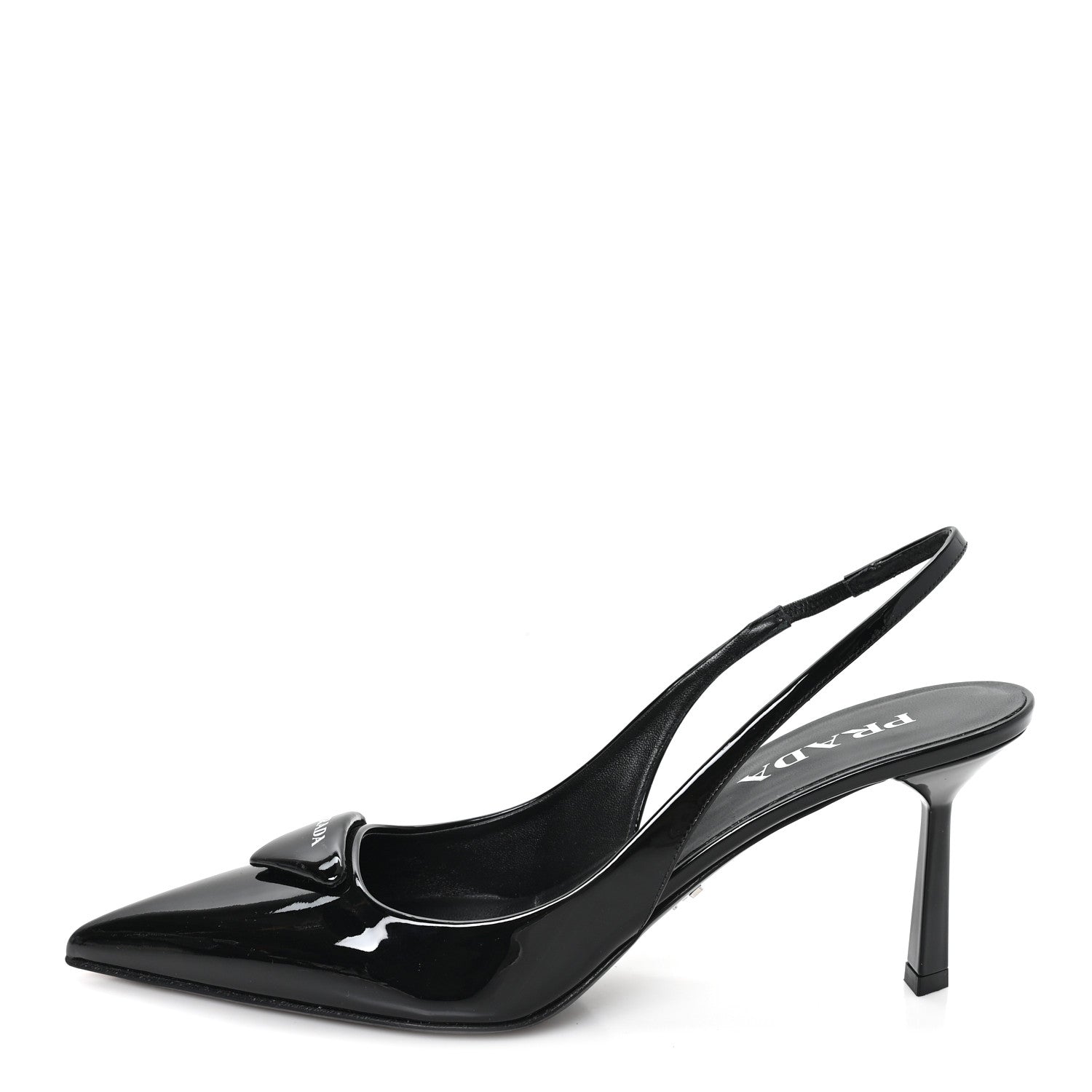 VERNICE LOGO POINTED TOE SLINGBACK PUMPS BLACK