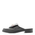 LAMBSKIN QUILTED CC TURNLOCK MULES GREY