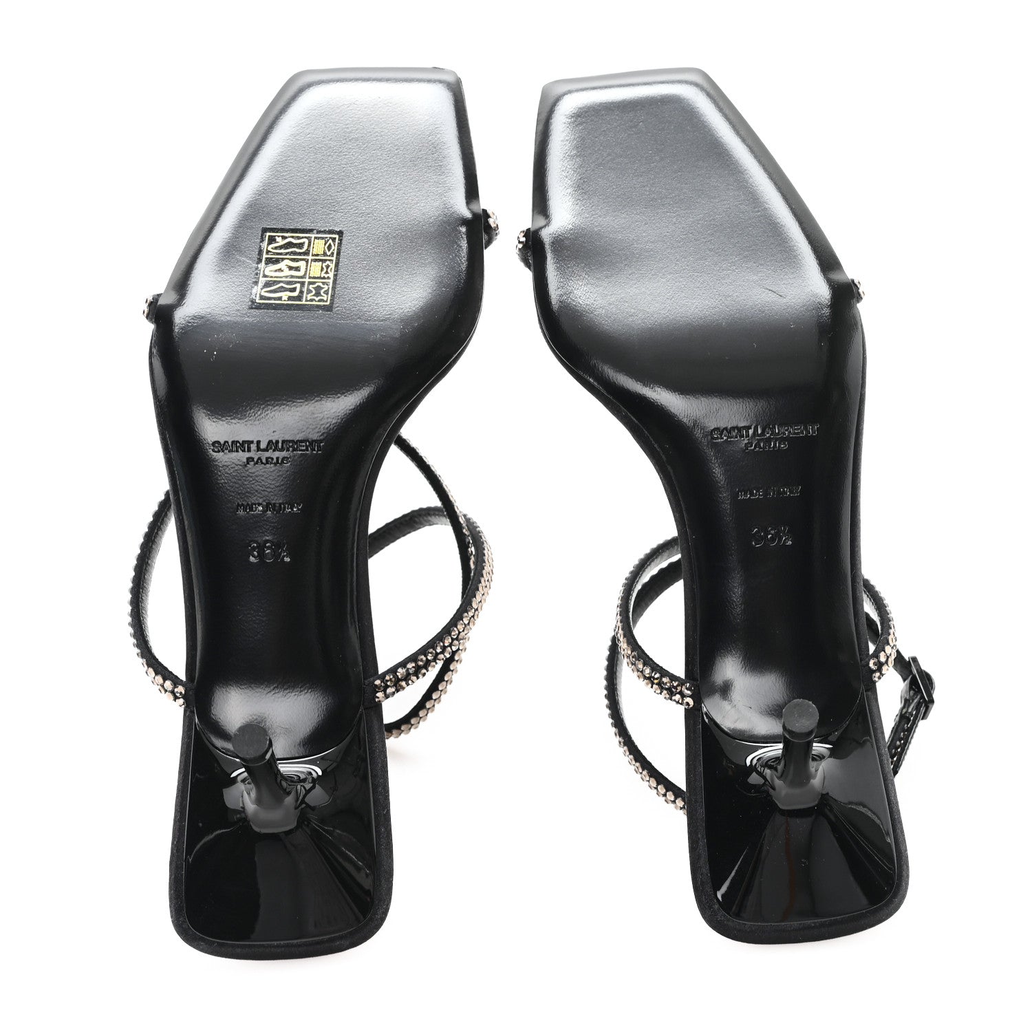 CREPE SATIN BALIQUA 55 VETT ANKLE STRAP SANDALS BLACK