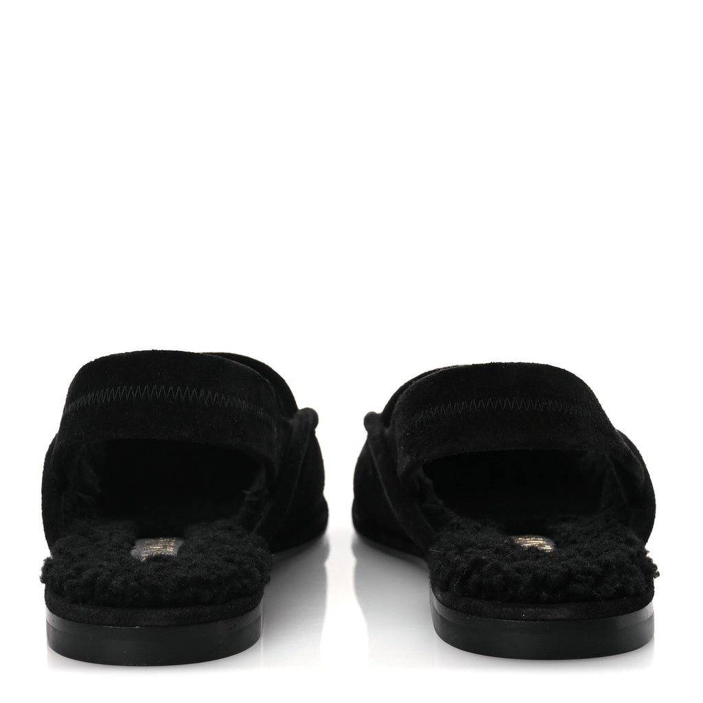 SUEDE CALFSKIN CC SLINGBACK LOAFERS BLACK