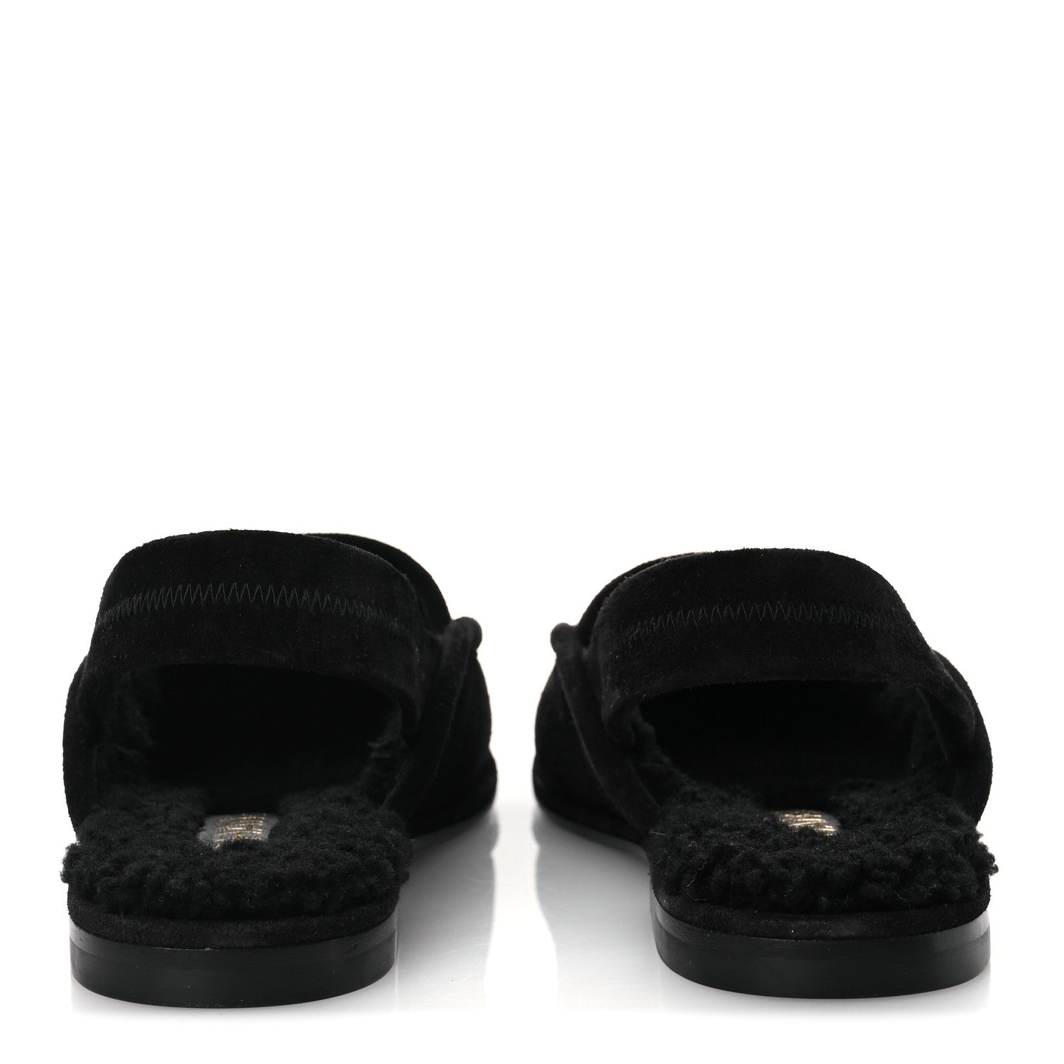 SUEDE CALFSKIN CC SLINGBACK LOAFERS BLACK