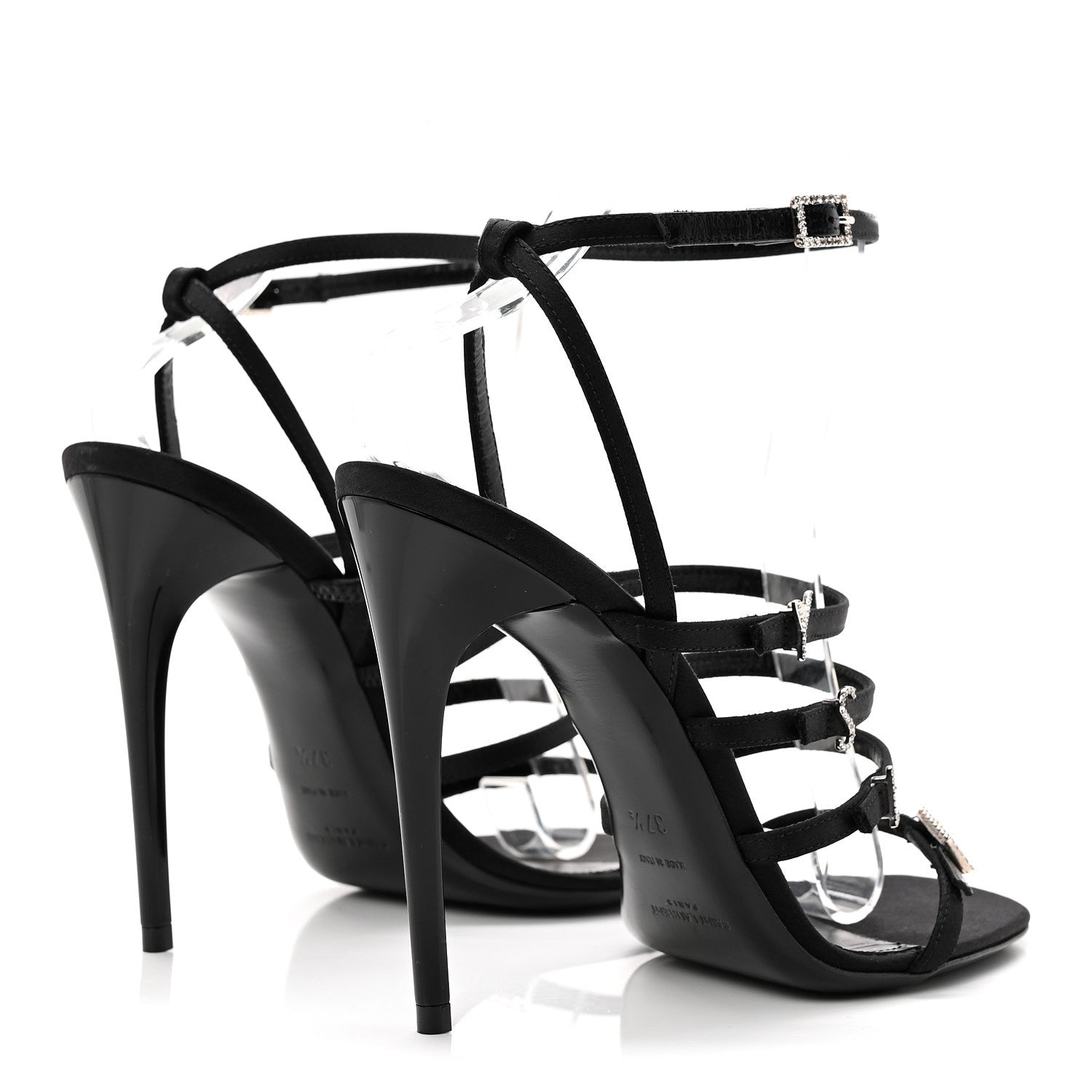 CREPE SATIN CRYSTAL JERRY 110 SANDALS BLACK