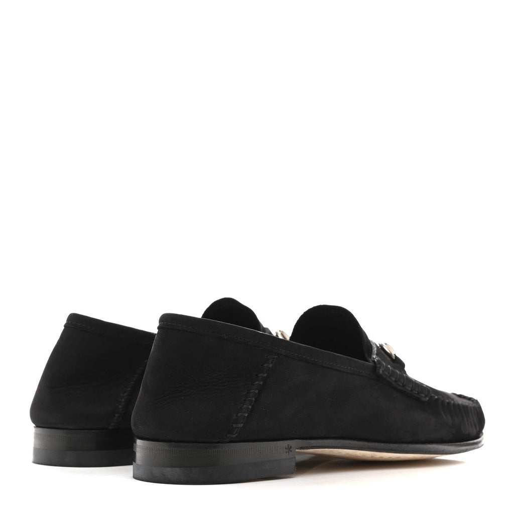SUEDE CALFSKIN WOMENS 1953 HORSEBIT LOAFERS BLACK