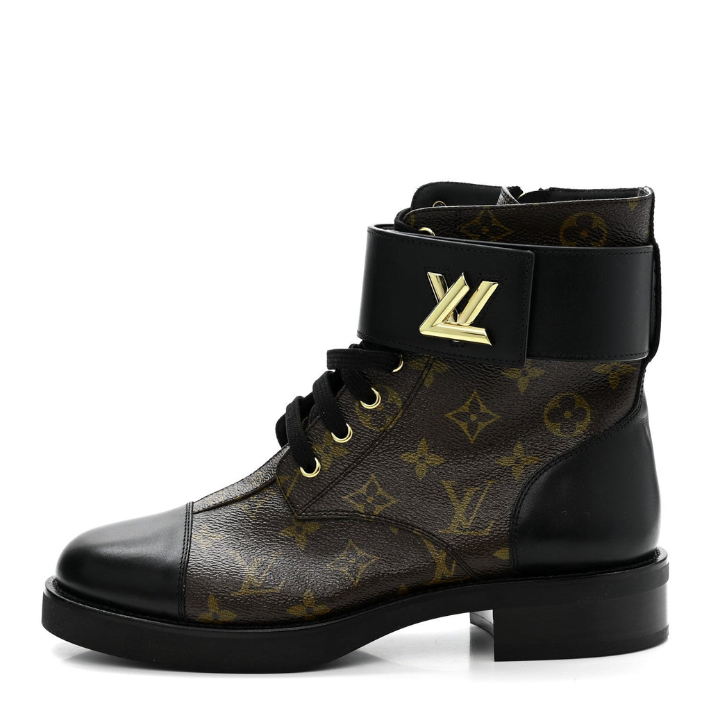 LOUIS VUITTON CALFSKIN WONDERLAND FLAT RANGER BOOTS MONOGRAM BROWN