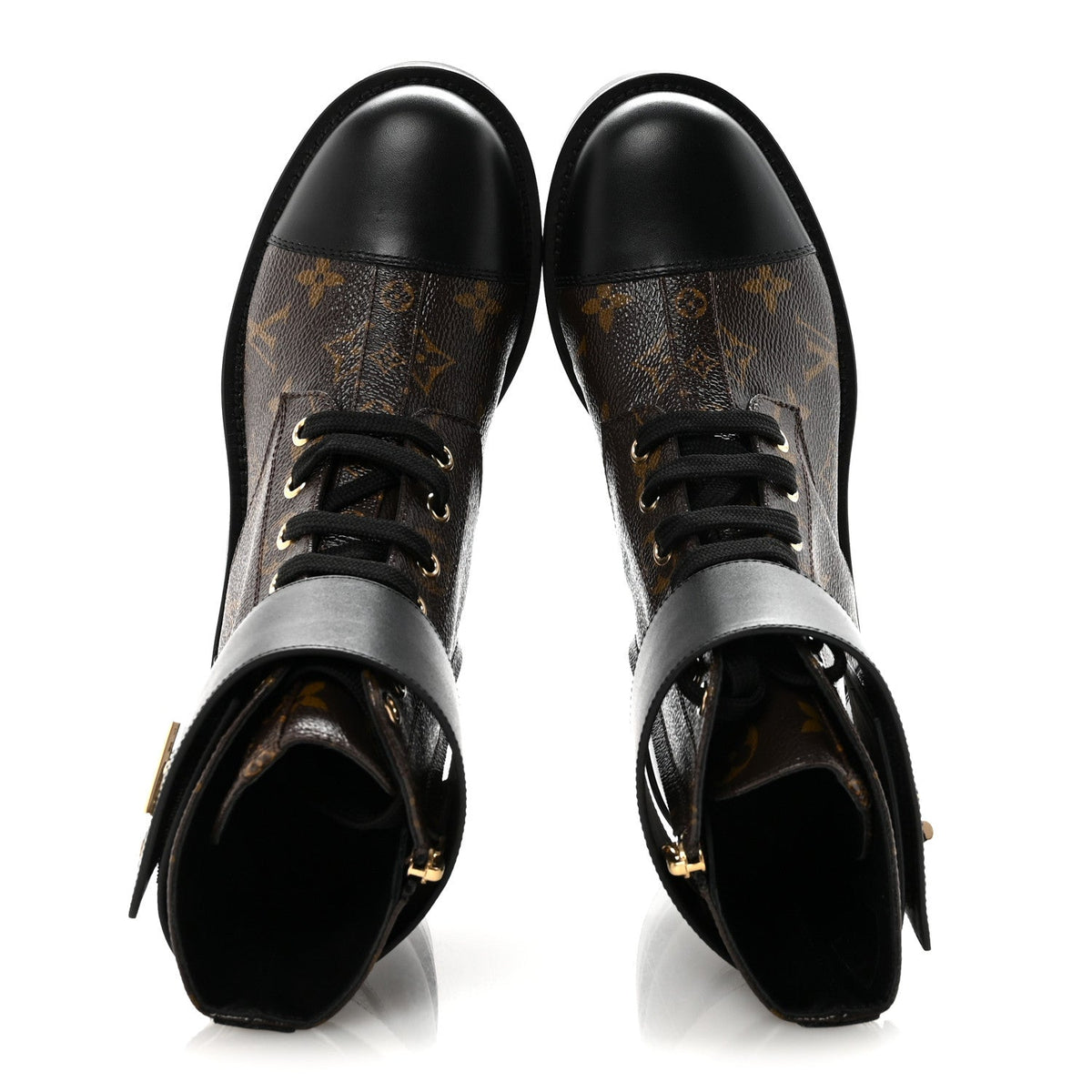 LOUIS VUITTON CALFSKIN WONDERLAND FLAT RANGER BOOTS MONOGRAM BROWN