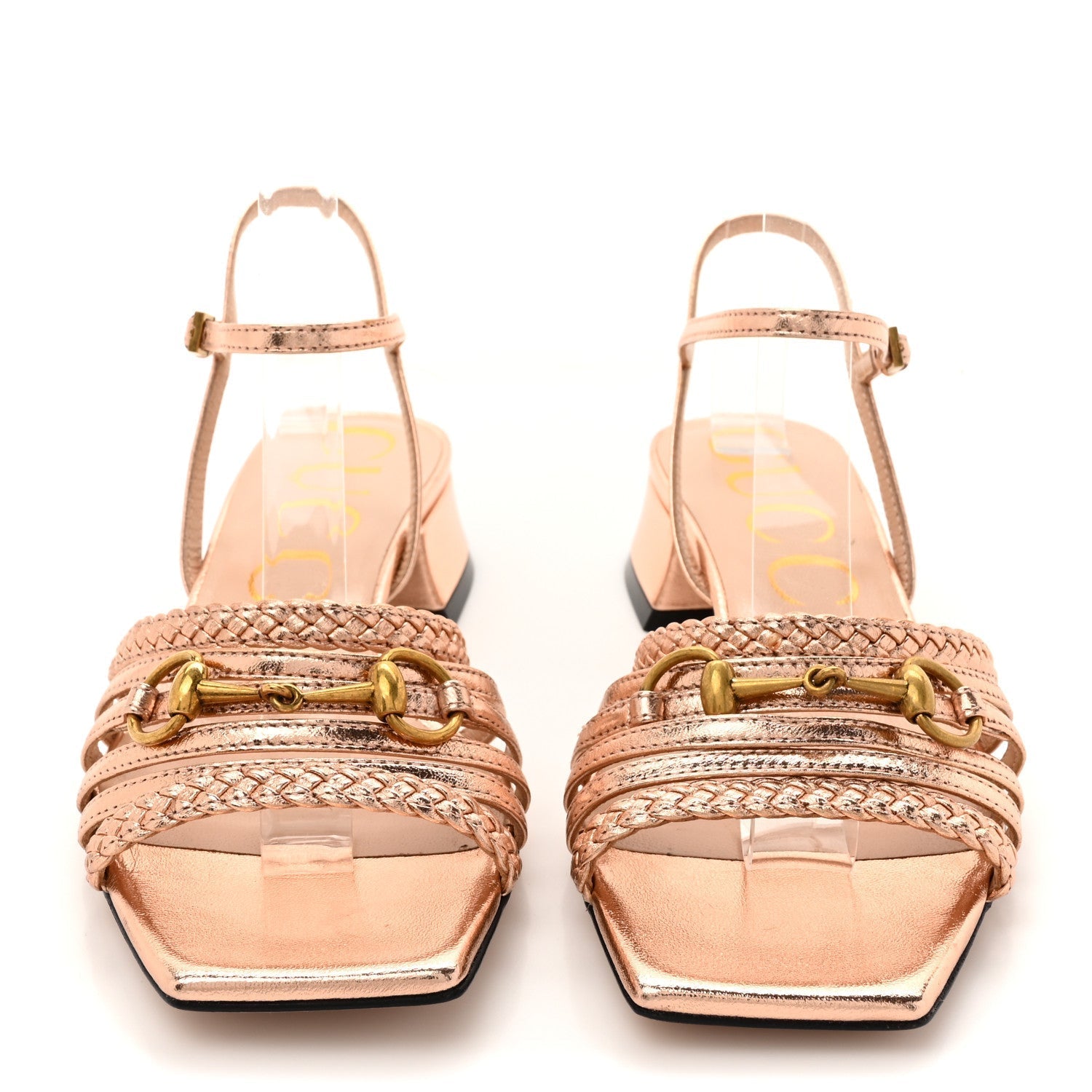 METALLIC NAPPA BRAIDED KETTY HORSEBIT SANDALS SALMONE