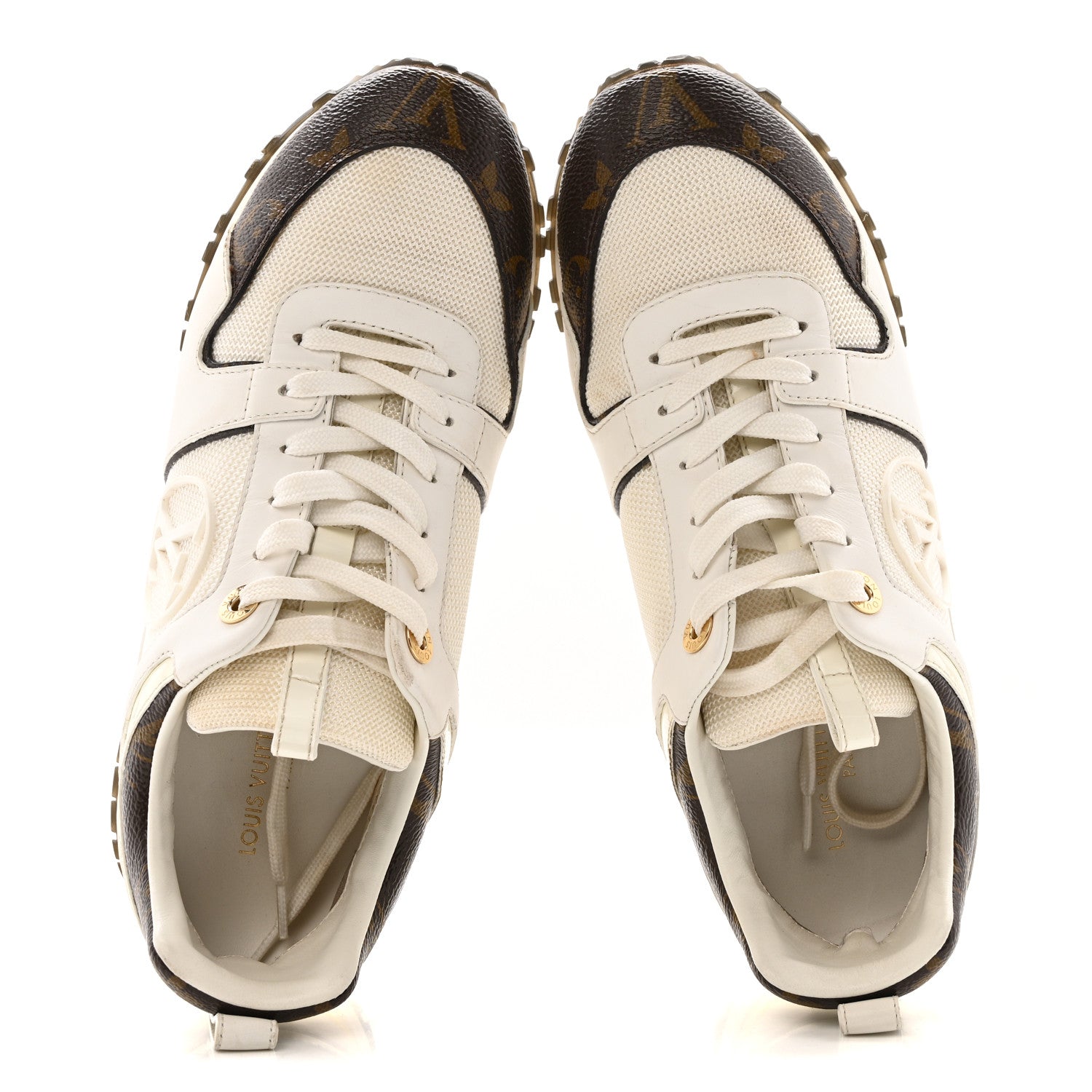 CALFSKIN MONOGRAM RUN AWAY SNEAKERS WHITE