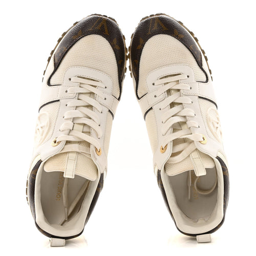 CALFSKIN MONOGRAM RUN AWAY SNEAKERS WHITE
