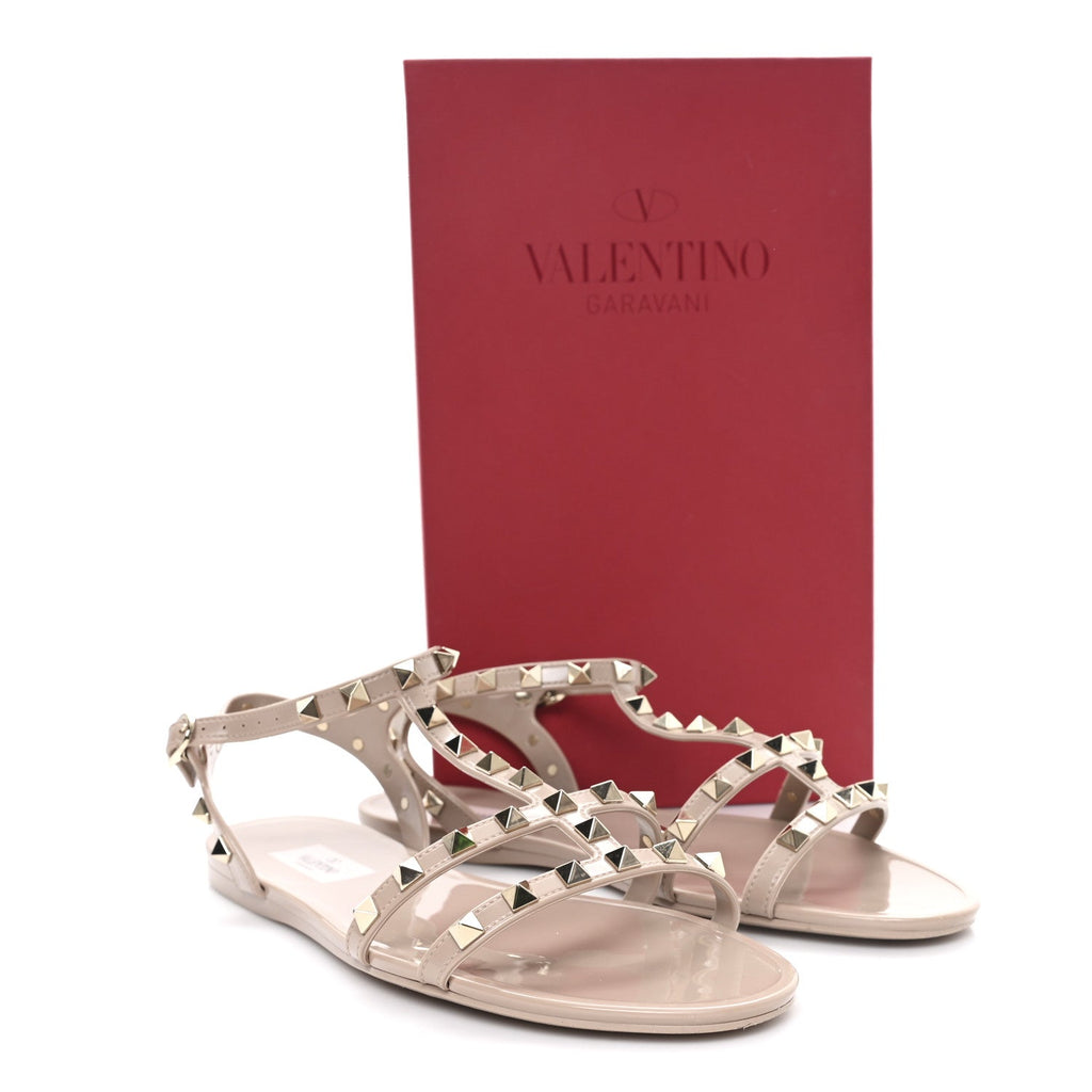 PVC JELLY ROCKSTUD CAGED SANDALS POUDRE