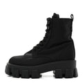 RE-NYLON GABARDINE METAL TRIANGLE LOGO MONOLITH POUCH POCKET 55MM BOOTS BLACK